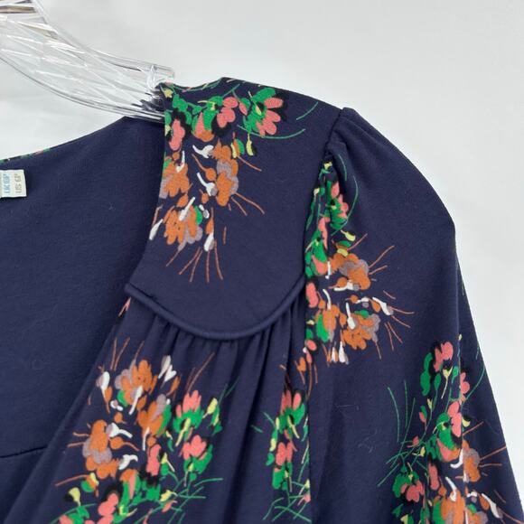 Boden True Full Wrap Midi Dress in Navy Floral Print Lightweight Womens Size 6P - Picture 12 of 13